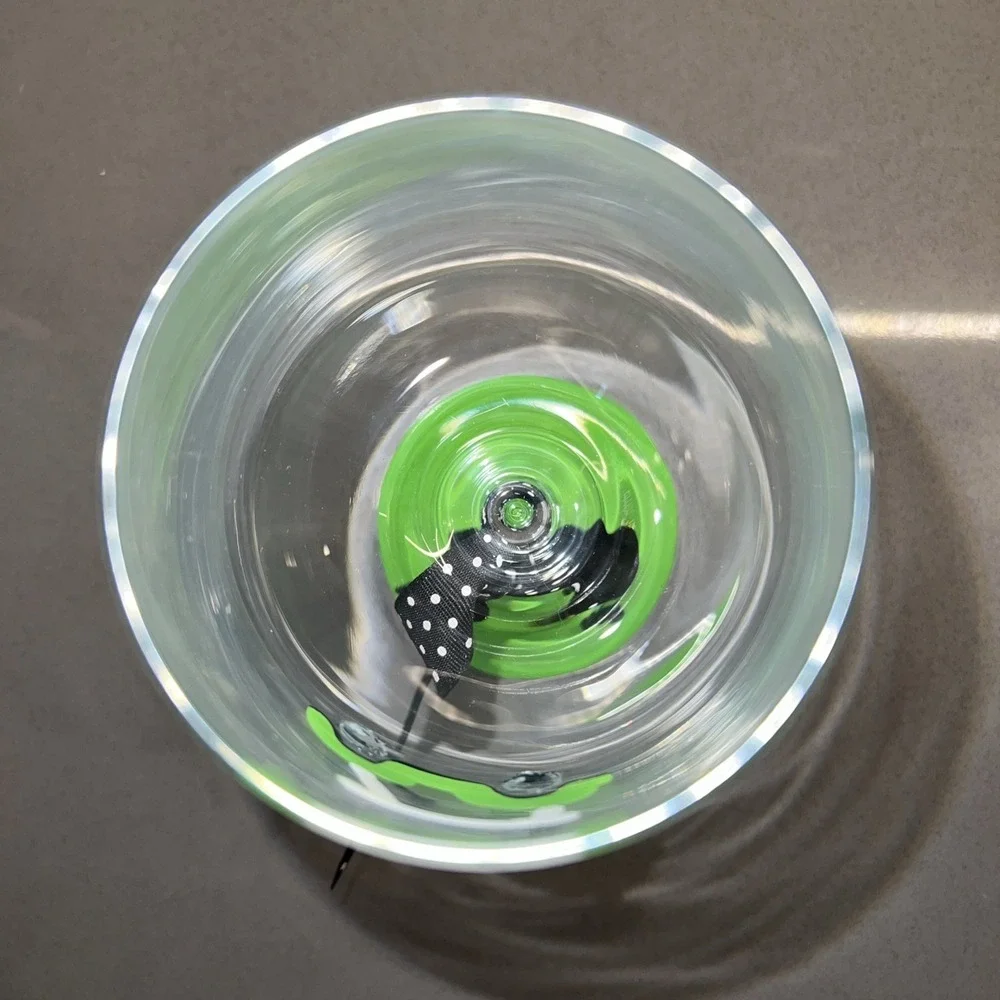 New Golf Cart Wine Glass Green Painted Art USA Gift Decor Gifts